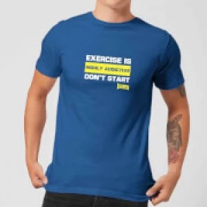 Image of Plain Lazy Exercise Is Highly Addictive Mens T-Shirt - Royal Blue - L