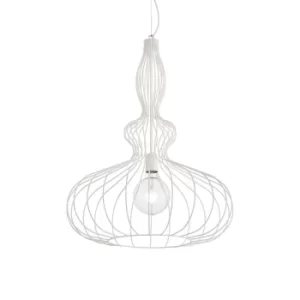 Image of Clarissa 1 Light Ceiling Pendant White, E27