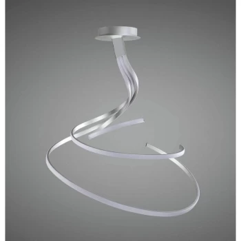 Image of Nur XL 80W LED 3000K Semi Ceiling Light, 6200lm, Dimmable silver / frosted acrylic / polished chrome