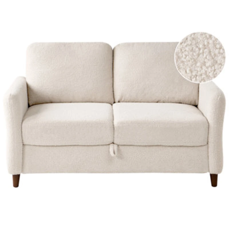 Image of Beliani Sofa 2 Seater Mare Boucle Beige