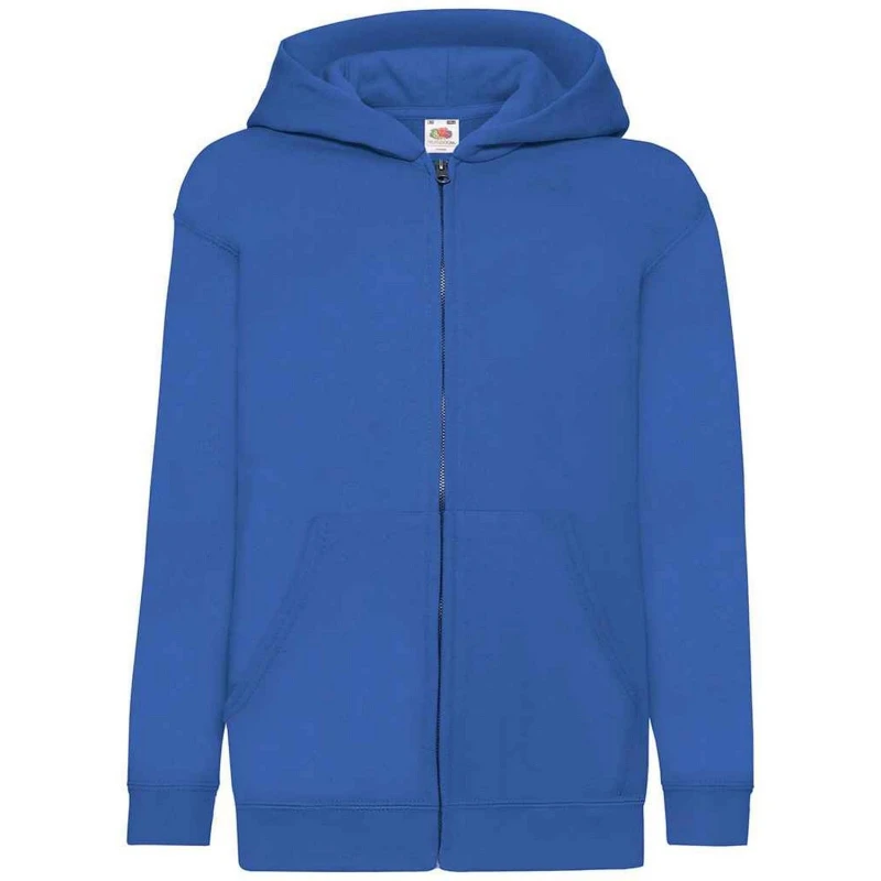 Image of Fruit of the Loom Hooded Sweatshirt in Blue Size: 12-13 Years Blue Unisex 12-13 Years