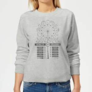 Image of Harry Potter Spells Charms Womens Sweatshirt - Grey - 3XL