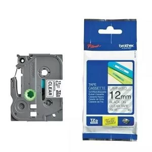 Image of Brother TZe-131S Original P-touch Label Tape (12mm x 4m) Black On Clear