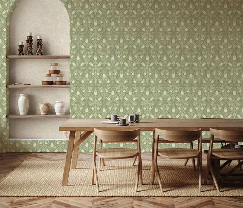 Image of Esselle Home Esselle Home Tulip Green Wallpaper