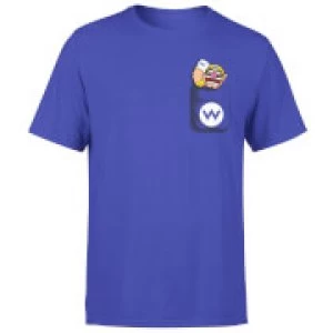 Image of Nintendo Super Mario Wario Pocket Mens Purple T-Shirt - L - Purple