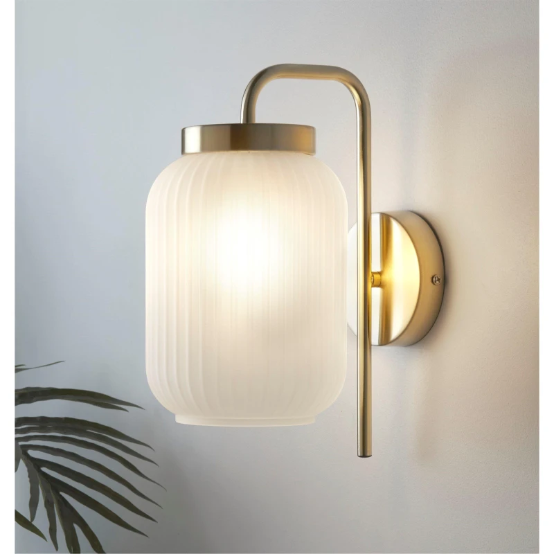 Image of SO'HOME Frosted Glass Wall Light in White White ONE SIZE