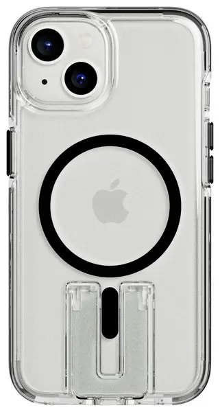 image of Tech21 Evo Crystal Kick iPhone 14 Case with MagSafe - Clear & Black,Clear