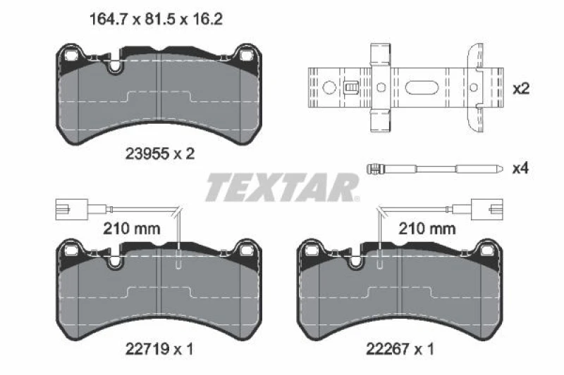 Image of Brake pad set TEXTAR 2395503
