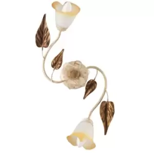 image of Onli Vanda 2 Light Multi Arm Semi Flush Ceiling Lamp, Ivory