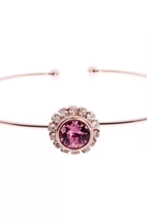 image of Ted Baker Ladies PVD rose plating Sappelle Crystal Chain Ultra Fine Cuff TBJ855-24-04