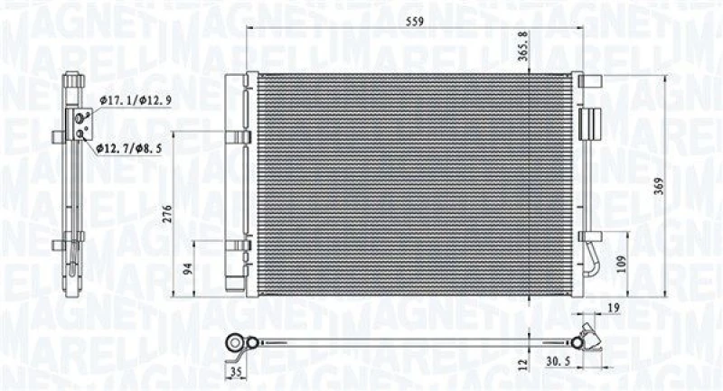 Image of MAGNETI MARELLI Air conditioning condenser MAGNETI MARELLI 350203100800