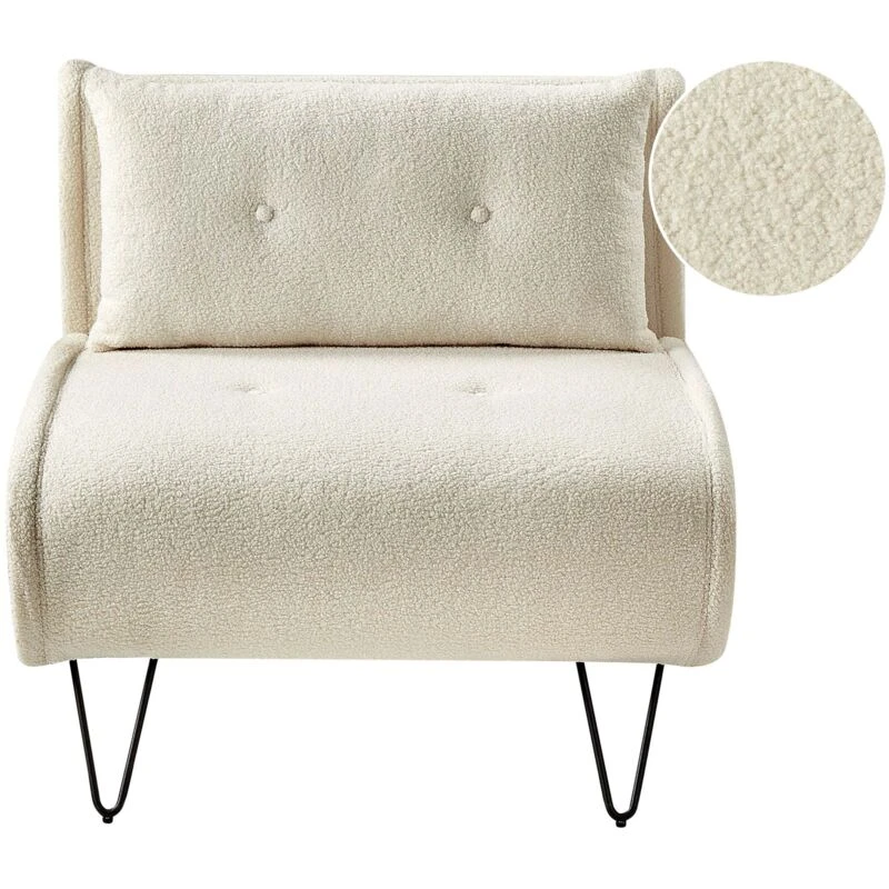 Image of Beliani Single Sofa Bed Vestfold Boucle Off-White