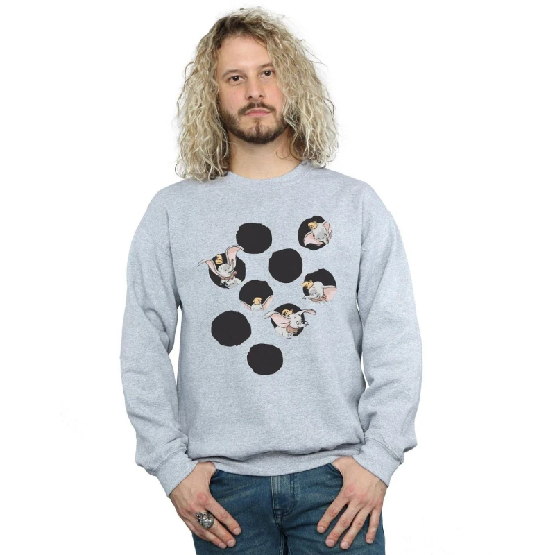 Image of Disney Men Dumbo Peekaboo Sweatshirt in Grey Size: Small Grey S Male 5057955962995