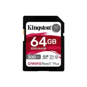 Image of Kingston Technology Canvas React Plus 64GB SD UHS-II Class 10