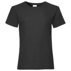 Image of Fruit Of The Loom Girls Childrens Valueweight Short Sleeve T-Shirt (Pack of 2) (3-4) (Black)