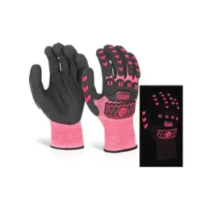 Image of Glovezilla - GLOVEZILLA GLOW IN THE DARK FOAM NITRILE GLOVE Pink XL - Pink - Pink