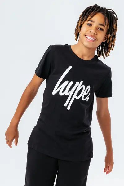 Image of Just Hype UK hype unisex kids Black script t-shirt