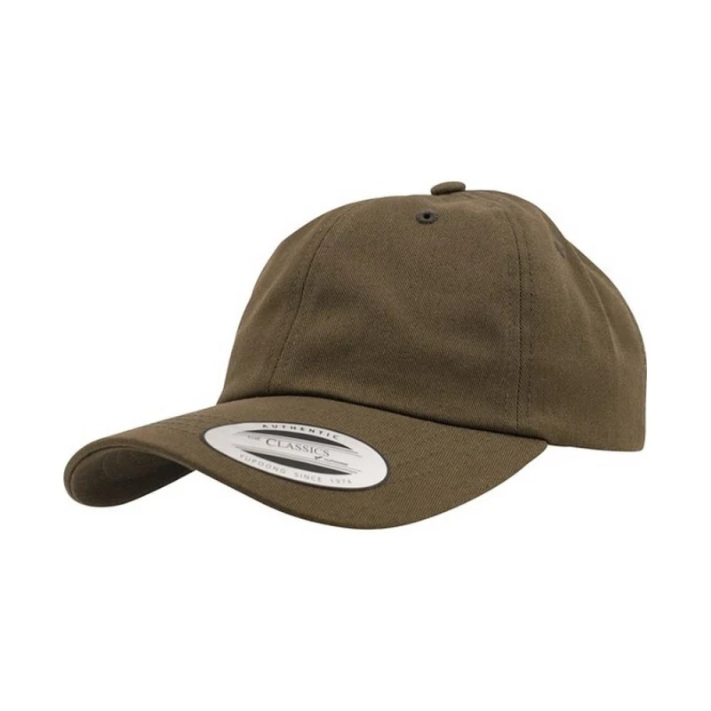 Image of Yupoong Flexfit 6-panel Baseball Cap With Buckle in Dark Brown Dark Brown Unisex One Size