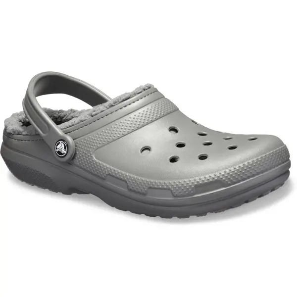 Image of Crocs Mens Womens Classic Lined Clog Warm Slip On Slippers Shoes - UK M8-W9 / EU 42-43 / US M9-W11 Grey unisex GDE2681SLA8