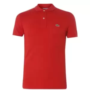 Image of Mens Slim fit Lacoste Polo Shirt in stretch petit pique Size 5 - L Navy Blue