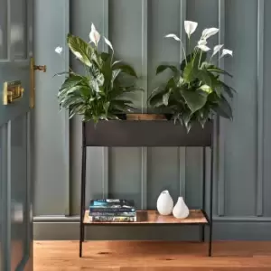 Image of Ivyline Indoor Kensington Metal Planter Stand in Black