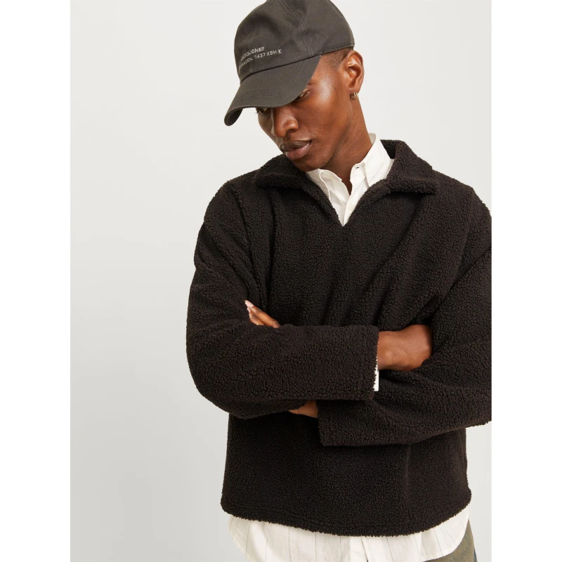 Image of Jack and Jones Mens Teddy Crew Neck Jumper Chocolate Torte male S