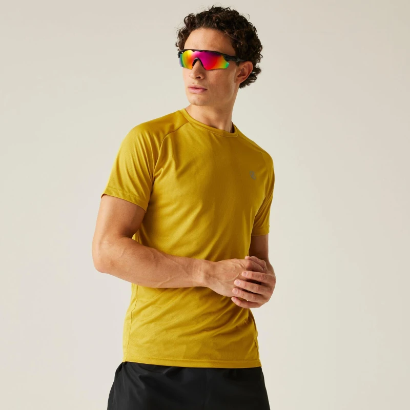 Image of Dare 2b Dare 2b Men 'Accelerate' Fitness T-Shirt in Gold Size: Medium Gold M Male 5063516172512