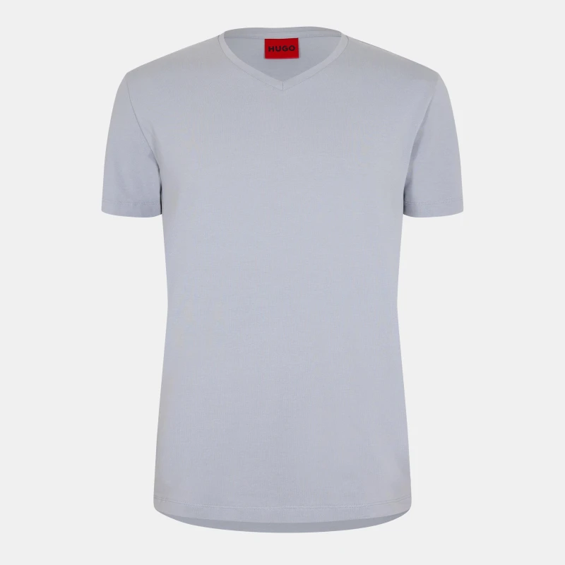 Image of Hugo Short Sleeve V Neck T Shirt Medium Grey male S