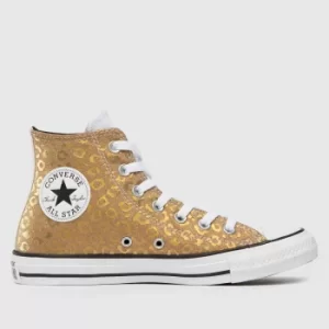 Converse Gold Leopard Glitter Hi Trainers