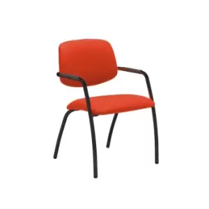 Image of Dams MTO Tuba Black 4 Leg Frame Conference Chair with Half Upholstered Back - Lo