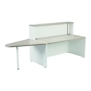 Image of Jemini Reception Unit with Extension 1600x800x740mm Grey OakWhite
