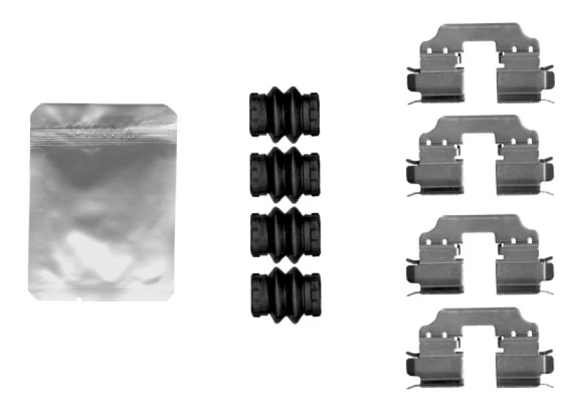 Image of HELLA Brake pad fitting kit HELLA 8DZ 355 206-351