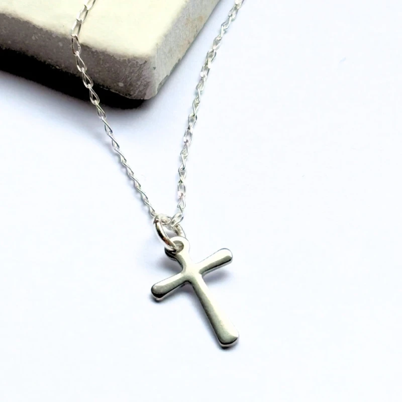Image of Aye Do Gifts Silver Cross Charm Necklace - 16"