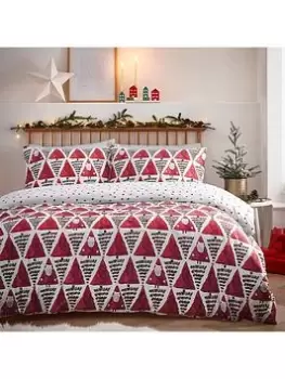 Image of Furn Hide And Seek Santa Christmas Duvet Cover Set - Red