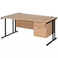 image of Dams International Wave Desk MC16WLP2KB 1,600 x 725 x 800 - 990 mm