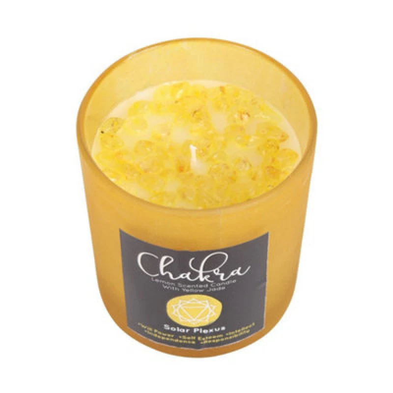 Image of Something Different Something Different Lemon Solar Plexus Chakra Scented Candle in Yellow Yellow One Size Unisex 5063425481033