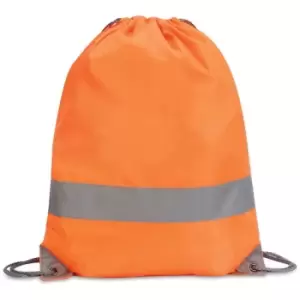 Image of Stafford Plain Drawstring Tote Bag - 13 Litres (Pack of 2) (One Size) (Hi Vis Orange) - Shugon