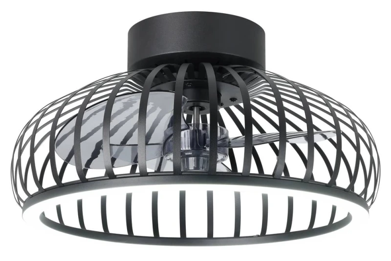 Image of Eglo Mogano Steel Ceiling Light With Fan, Black Unisex