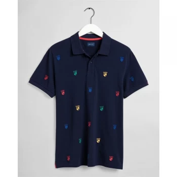 Gant Flag Crest Polo Shirt - Navy 409