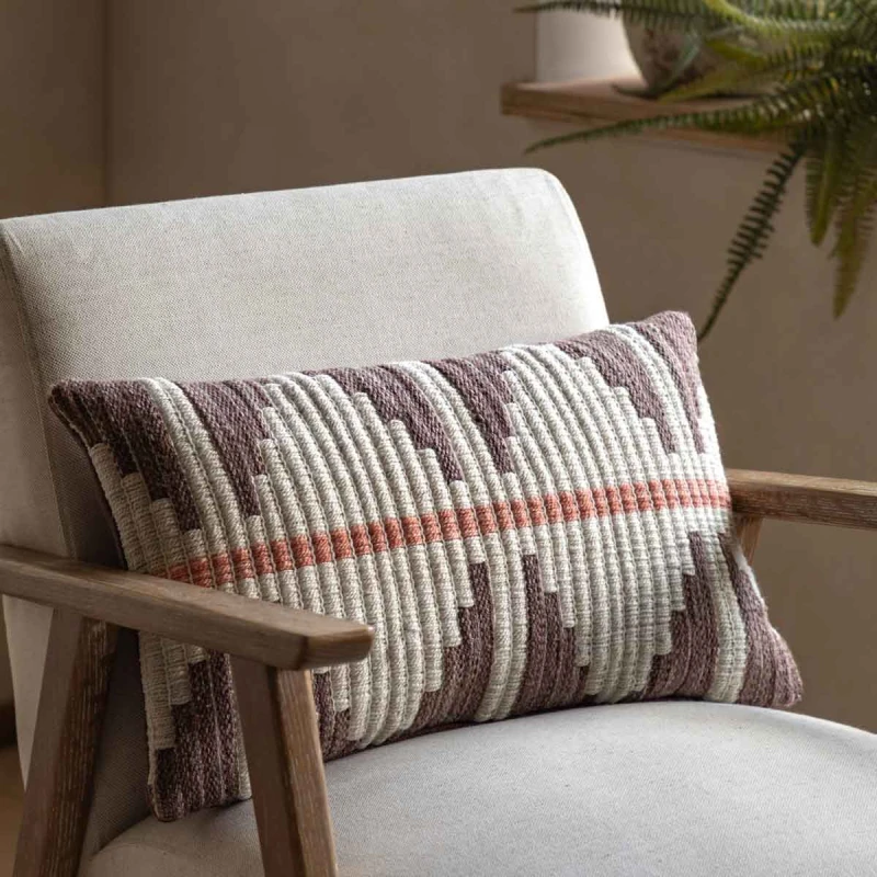 Image of Crossland Grove Braid Woven Cushion 300X500mm, Brown 5061087223121