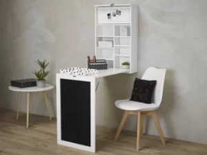 image of LPD Arlo White Foldaway Wall Desk Flat Packed