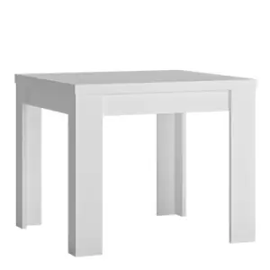 image of Lyon Small Extending Dining Table 90/180 Cm In White And High Gloss