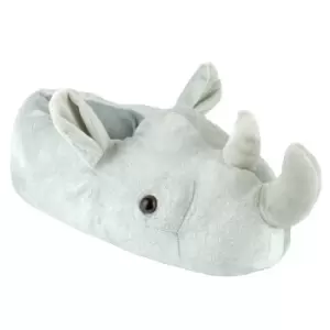 image of Slumberzzz Mens Rhino Slippers (UK 9-10) (Grey)