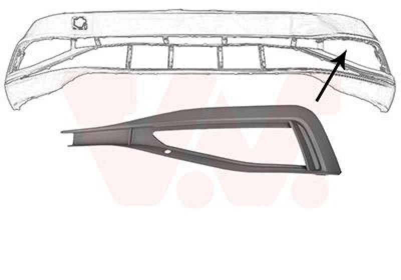 Image of VAN WEZEL Bumper grill VAN WEZEL 5749595