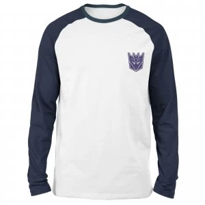 image of Transformers Decepticons Unisex Long Sleeved Raglan T-Shirt - White/Navy - M