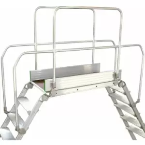 Image of 3 Tread Industrial Bridging Steps & Handle Crossover Ladder 0.9m x 0.5m Platform