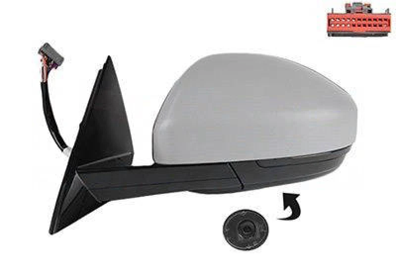 Image of VAN WEZEL 0266827 Wing mirror * HAGUS * Left, Prepared for Automatic Dimming, primed Outside Mirror (50)