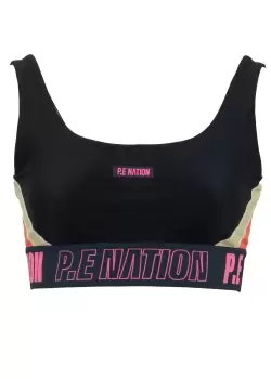 P.E. Nation Womens Let Field Sports Bra In Black