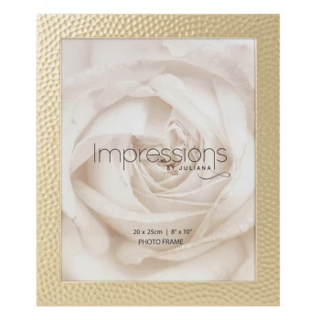 image of 8" x 10" - IMPRESSIONS Hammered Matt Gold Photo Frame