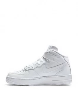 Image of Nike Air Force 1 Mid 06 Junior Trainer, White, Size 3